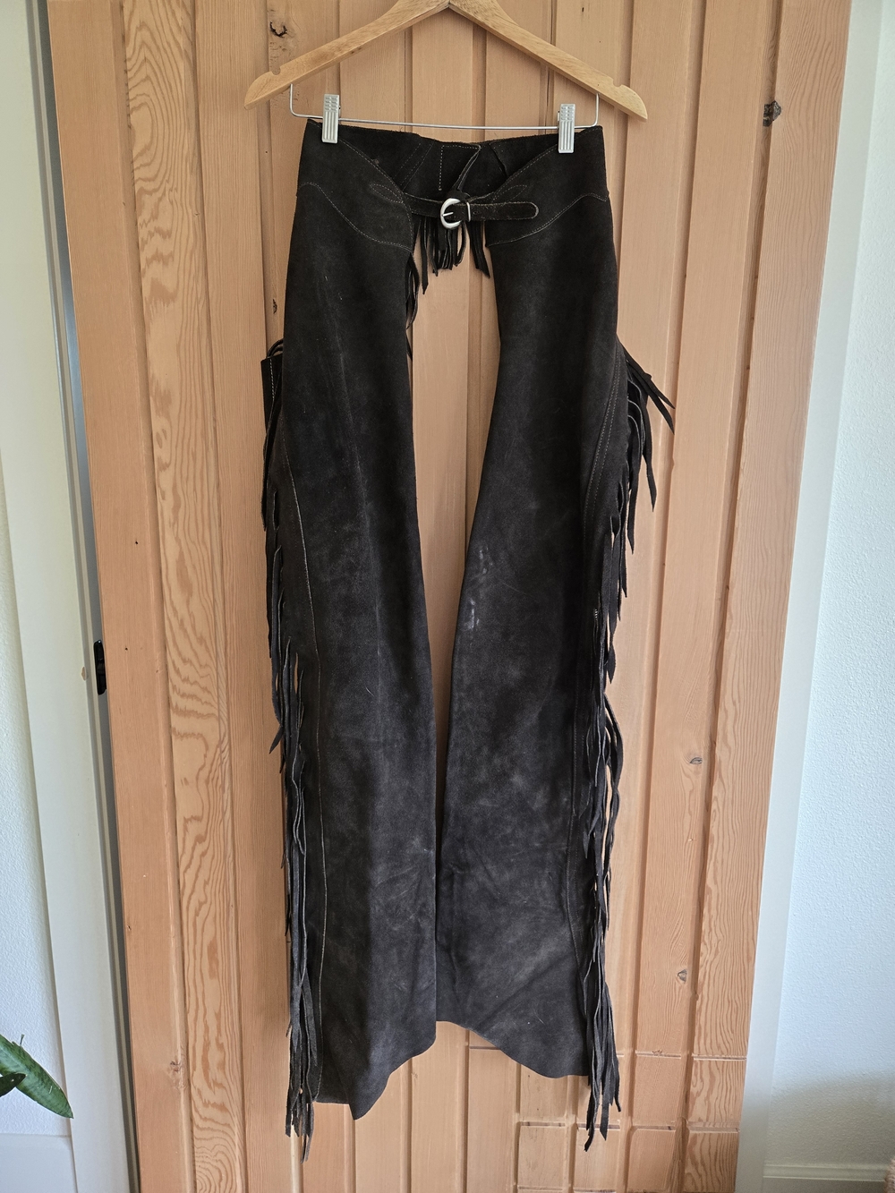 Womens Chocolate Brown Suede Fringe Chaps | Size Small | Western